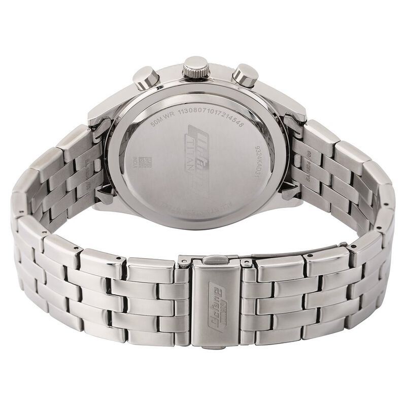 Titan Quartz Multifunction Black Dial Stainless Steel Strap Watch for Men - image number 4