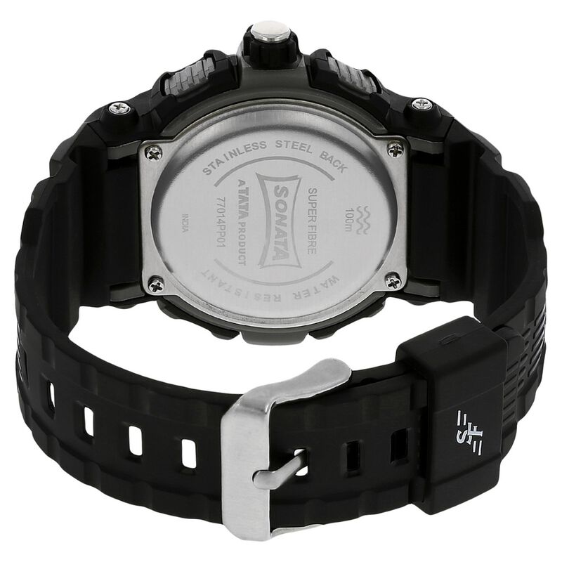 SF Ocean Series Quartz Analog Black Dial Plastic Strap Watch for Men - image number 3