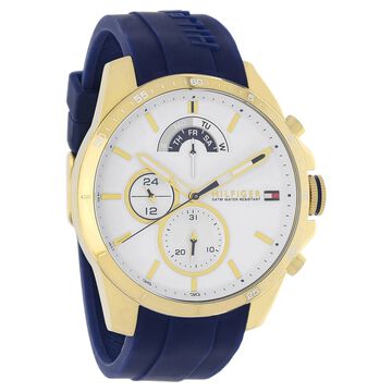 Tommy Hilfiger Quartz Multifunction White Dial Silicone Strap Watch for Men