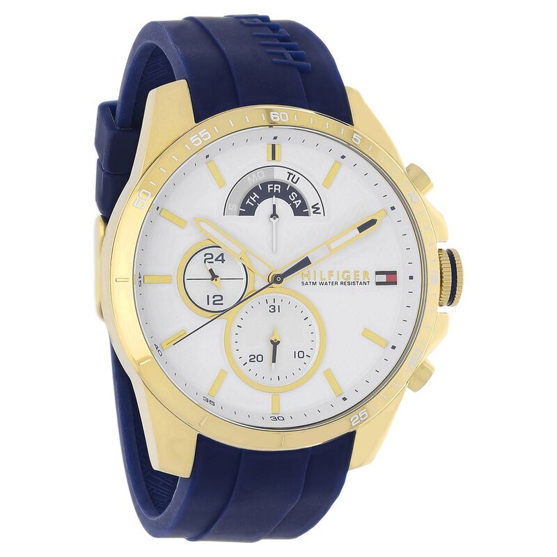 Tommy Hilfiger Quartz Multifunction White Dial Silicone Strap Watch for Men - image number 1