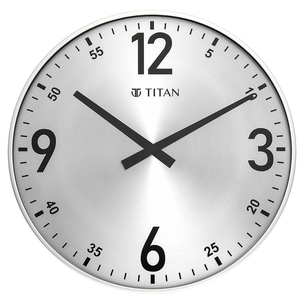 Buy Online Titan Silver Slim Wall Clock 36 cm x 36 cm Medium w0037pa02 Titan
