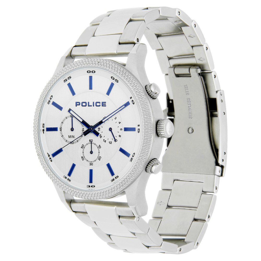 Buy Online Police Quartz Chronograph Silver Dial Metal Strap Watch