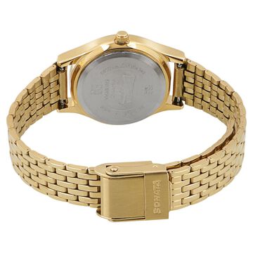 Sonata Essentials Champagne Dial Women Watch With Stainless Steel Strap
