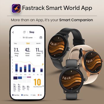 Fastrack Sleek Smartwatch 1.32" inch AMOLED Display, Sleek Design, Functional Crown, QR Hub, 24/7 Health Suite