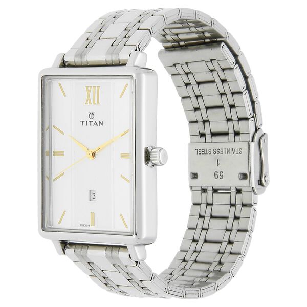 Titan Karishma Silver Dial Analog with Date Stainless Steel Strap watch for Men - image number 1