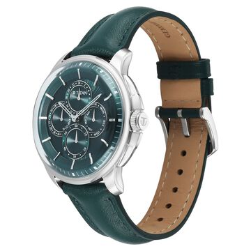 Titan Classique Four Eye Multifunction Analog with Green Dial Green Leather Strap Watch for Men