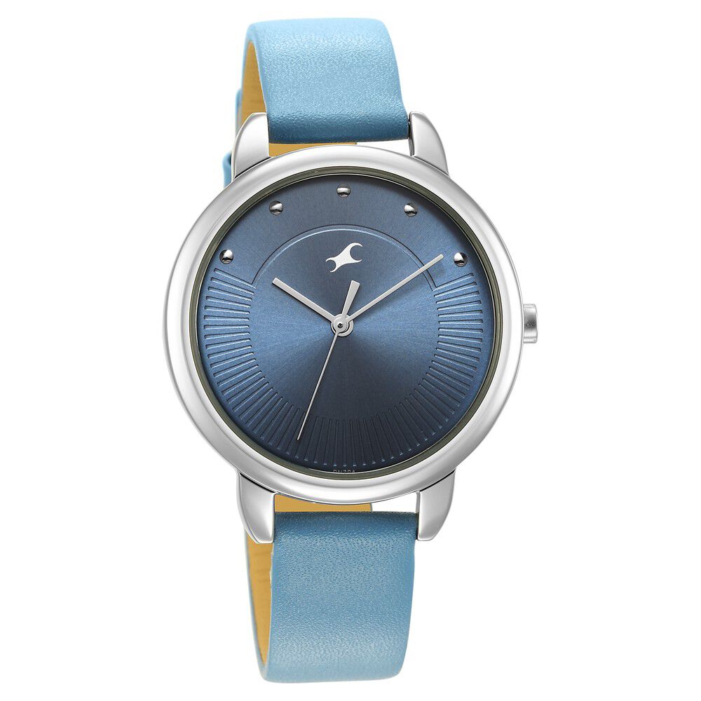 Buy Online Fastrack Stunners Quartz Analog Blue Dial Leather Strap