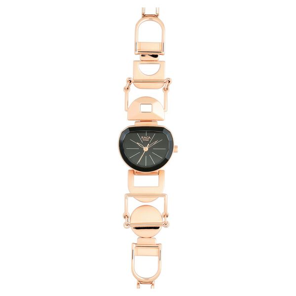 Titan Raga Facets Black Dial Women Watch With Stainless Steel Strap - image number 0