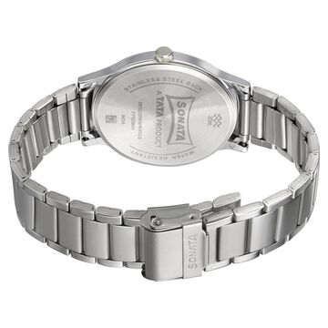 Sonata Smart Plaid Quartz Analog Blue Dial Stainless Steel Strap Watch for Men