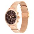 Tommy Hilfiger Quartz Multifunction Brown Dial Rose Gold Stainless Steel Strap Watch For Women - image number 1