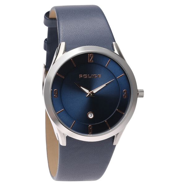 Police Quartz Analog Blue Dial Leather Strap Watch for Men - image number 1