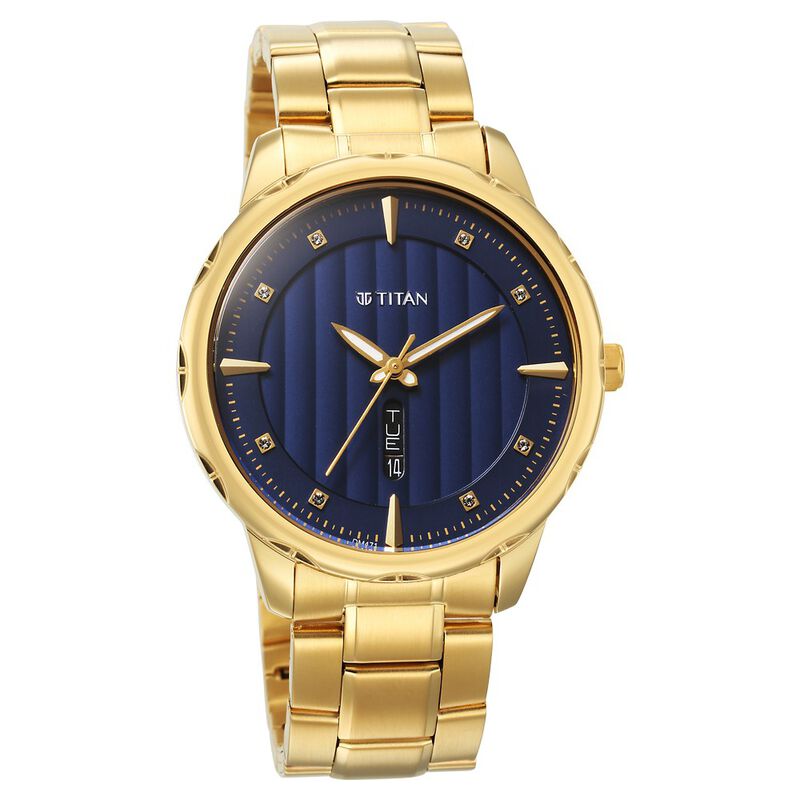 Buy Online Titan Regalia Opulent Blue Dial Analog with Day and