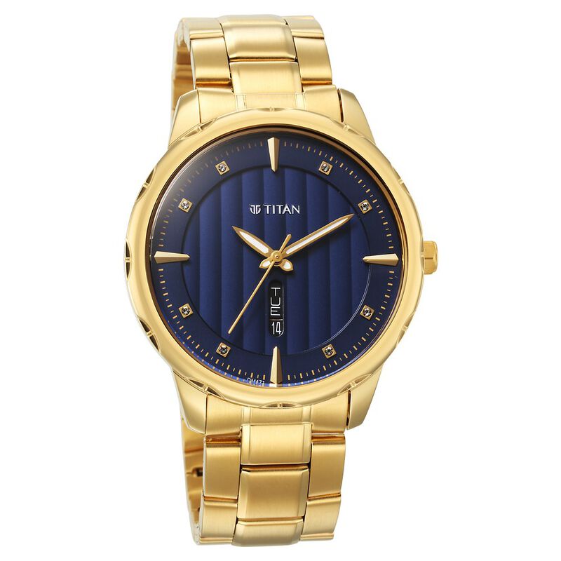 Titan Regalia Opulent Blue Dial Analog with Day and Date Metal Strap watch for Men - image number 0