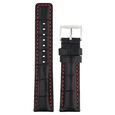 22 mm Black Genuine Leather Straps for Men - image number 0