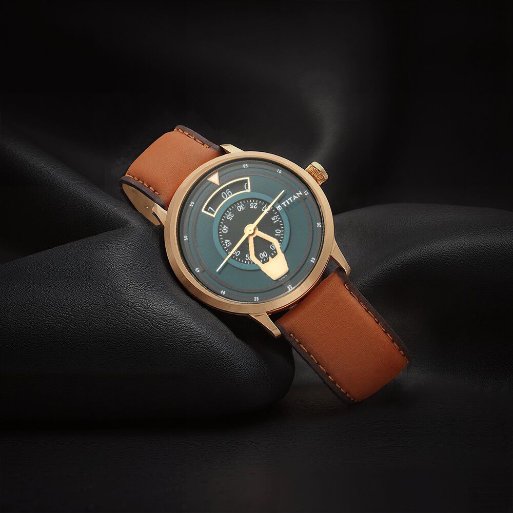 Titan Maritime Green Dial Analog Leather Strap watch for Men-image-31