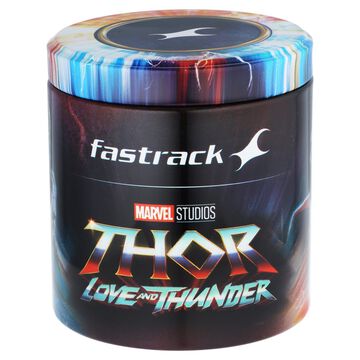Fastrack Thor Quartz Multifunction Red Dial Metal Strap Watch for Guys