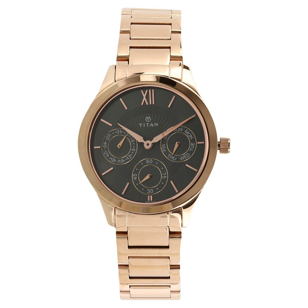 Titan Workwear Anthracite Dial Women Watch With Stainless Steel Strap