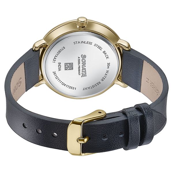 Sonata Wedding Edit Quartz Analog Black Dial Leather Strap Watch For Women - image number 5