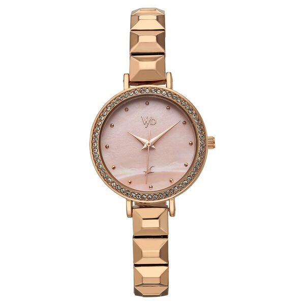 Vyb Enigma By Fastrack Quartz Analog Pink Dial Rose Gold Metal Strap Watch For Girls - image number 1