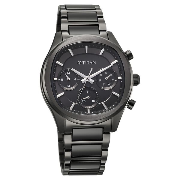Titan Classique Ceramic Fusion Men's Multi-Function Watch with Glossy Steel Case & Mineral Crystal - image number 1