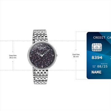 Sonata Poze Quartz Analog Multicoloured Dial Stainless Steel Strap Watch For Women