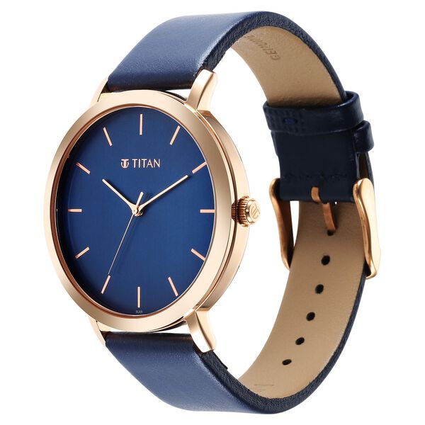 Titan Memento Quartz Analog Blue Round Dial Blue Leather Strap Watch For Men - image number 2
