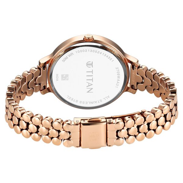 Titan Secluded Quartz Analog Silver Dial Metal Strap Watch For Women - image number 4