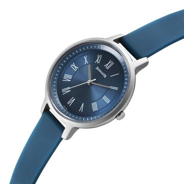 Sonata Splash Quartz Analog Blue Dial Plastic Strap Watch for Women