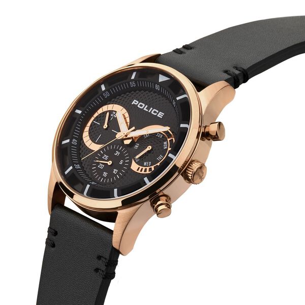 Police Quartz Multifunction Black Dial Leather Strap Watch for Men - image number 1
