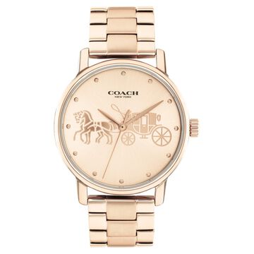 Coach Quartz Analog Rose Gold Dial Stainless Steel Strap Watch for Women