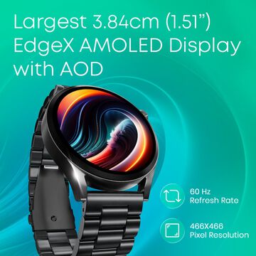 Fastrack Radiant FX4 Premium Metal Smartwatch with 3.8 cm EdgeX AMOLED Display, Functional Crown