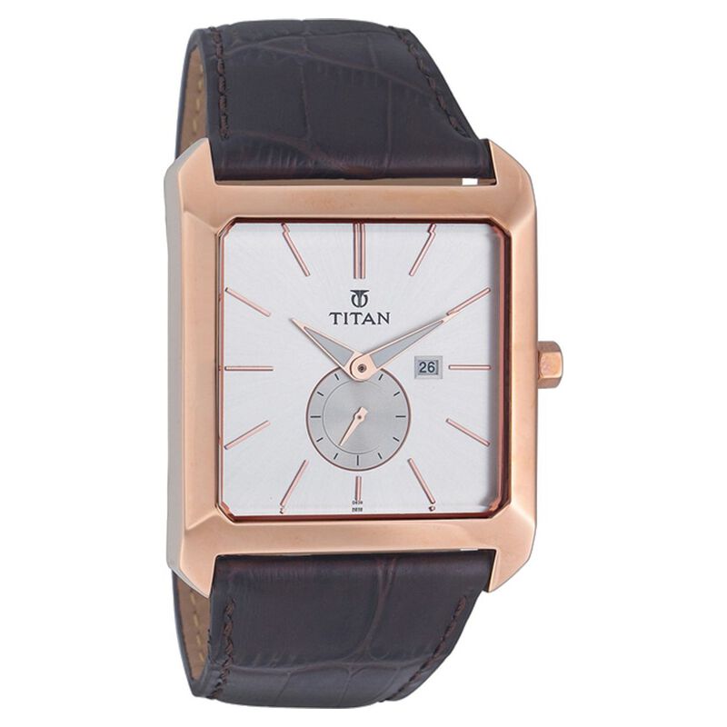 Titan Quartz Analog White Dial Watch for Men