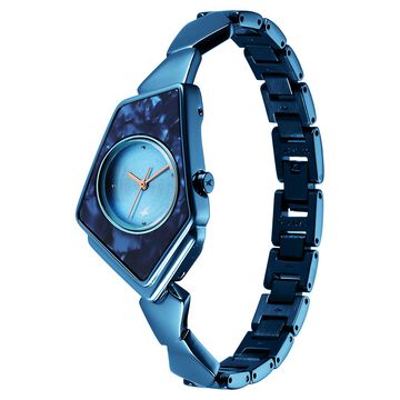 Fastrack Younique Quartz Analog Blue Dial Metal Strap Watch for Girls