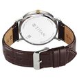 Titan Elegance Analog with Small Second and White Dial Brown Leather Strap Watch for Men - image number 5