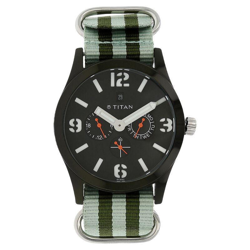 Titan Analog Black Dial Quartz Plastic Strap watch for Men