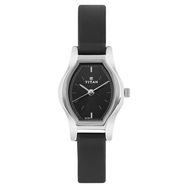 Titan Quartz Analog Black Dial Leather Strap Watch for Women - image number 0