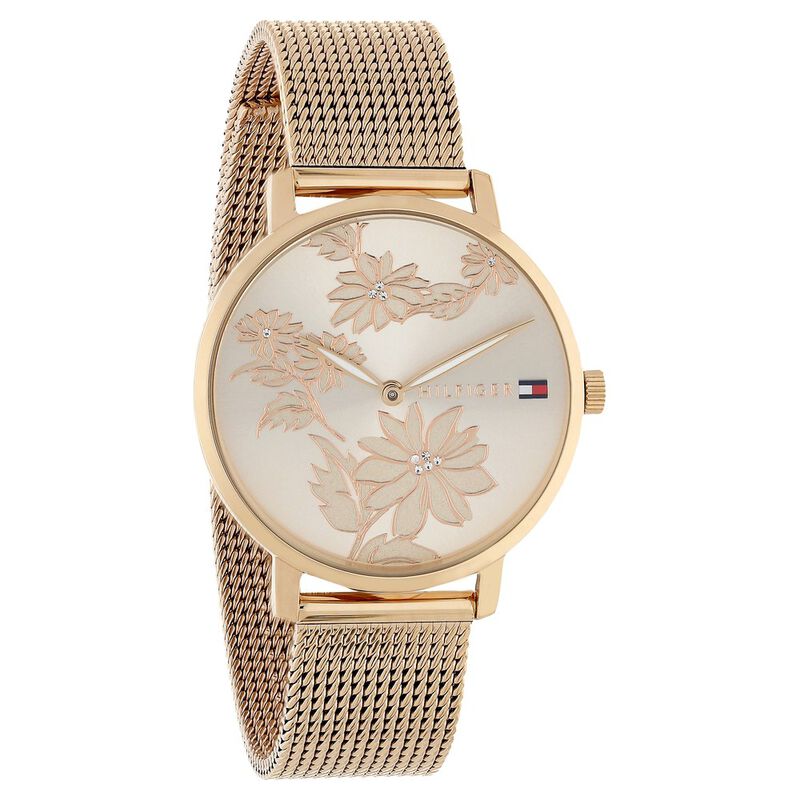 Tommy Hilfiger Quartz Analog Rose Gold Dial Stainless Steel Strap Watch for Women - image number 1