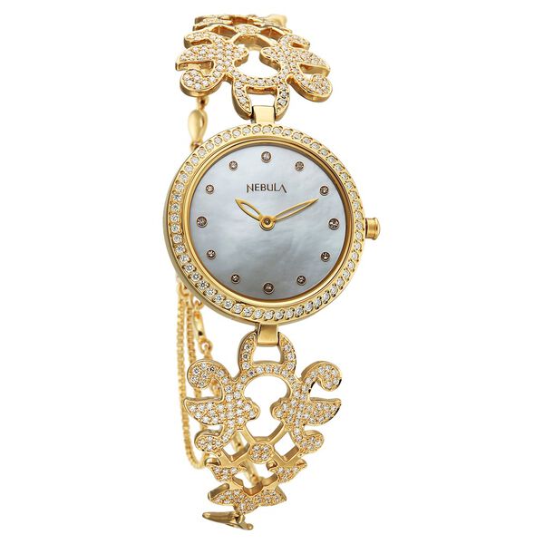 Titan Nebula Ashvi 18 KT Gold Quartz Analog White Mother Of Pearl Dial 18KT Gold Strap Watch For Women - image number 1