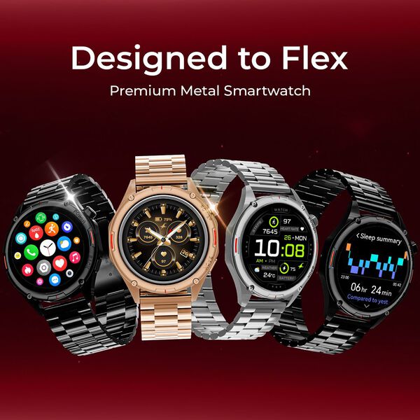 Fastrack Marvellous FX1 Unisex Smart Watch With Black Metal Strap - image number 4