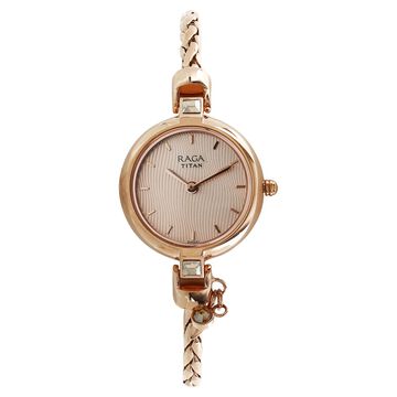 Titan Raga Espana Rose Gold Dial Women Watch With Metal Strap