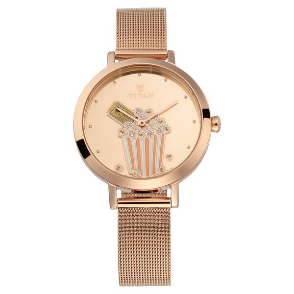 Titan PoP Rose Gold Dial Analog Stainless Steel Strap watch for Women - image number 1
