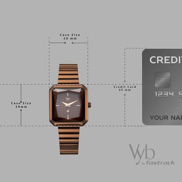 Vyb Flare By Fastrack Quartz Analog Brown Dial Brown Stainless Steel Strap Watch For Girls