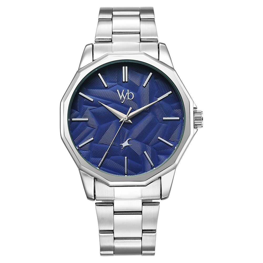 Vyb Drift By Fastrack Quartz Analog Blue Dial Silver Stainless Steel Strap Watch For Guys-picture-10