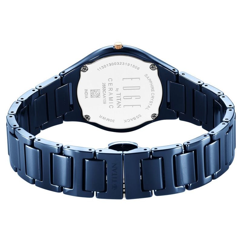 Titan Edge Ceramic Blue Dial Analog Ceramic Strap watch for Women - image number 4
