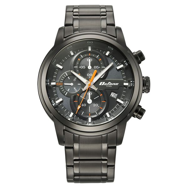 Titan Octane Primal Quartz Chronograph Grey Dial Grey Stainless Steel Strap Watch For Men - image number 1