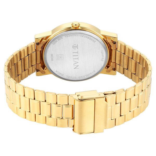 Titan Karishma Zing Quartz Analog Green Dial Golden Stainless Steel Strap Watch For Men - image number 4
