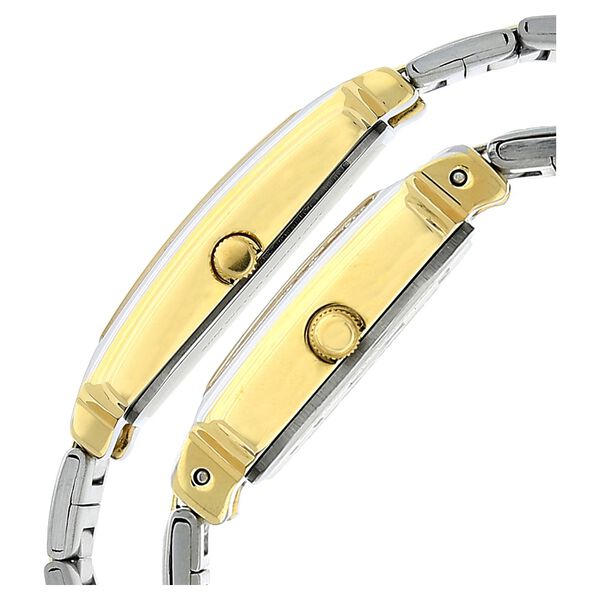 Titan Quartz Analog with Date White Dial Stainless Steel Strap Watch for Couple - image number 2
