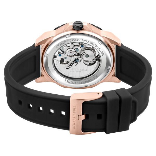 Kenneth Cole Automatic Black Dial Silicone Strap Watch for Men - image number 2