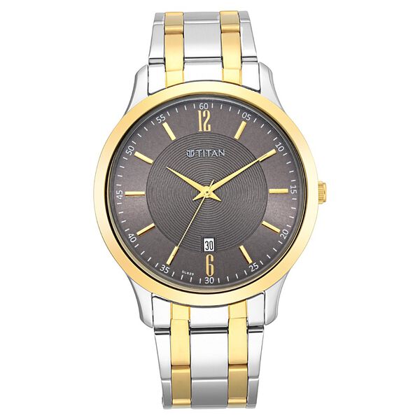 Titan Analog with Date Brown Dial Metal Strap watch for Men - image number 1