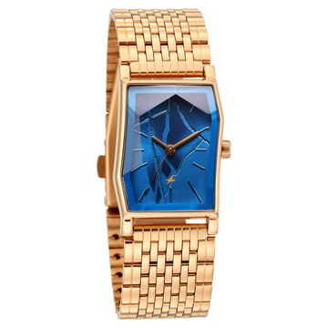 Fastrack Oceanyx 2.0 Analog Watch for Women with Blue Dial & Rose Gold Metal Strap